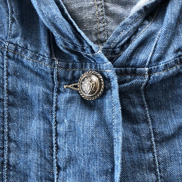 BOSCA Paris -XS-SM- Hooded Linen Jean Shirt/Jacket - Picture 6 of 8